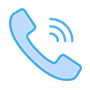 Grafika niebieskiej słuchawki od telefonu