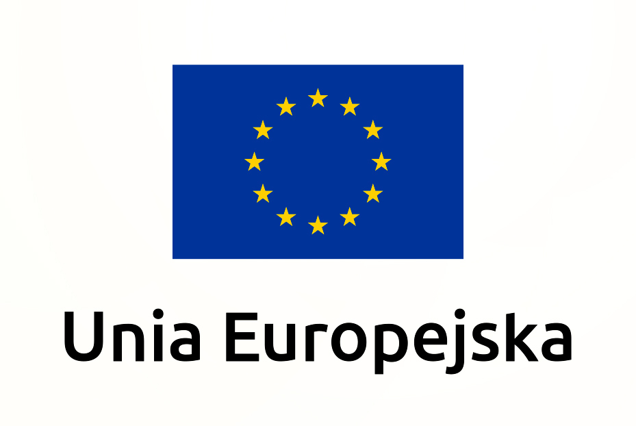 Na zdjęciu flaga Unii europejskiej tj. 12 żółtych gwiazdek tworzących koło na niebieskim tle. Obok Czarny napis Unia Europejska
